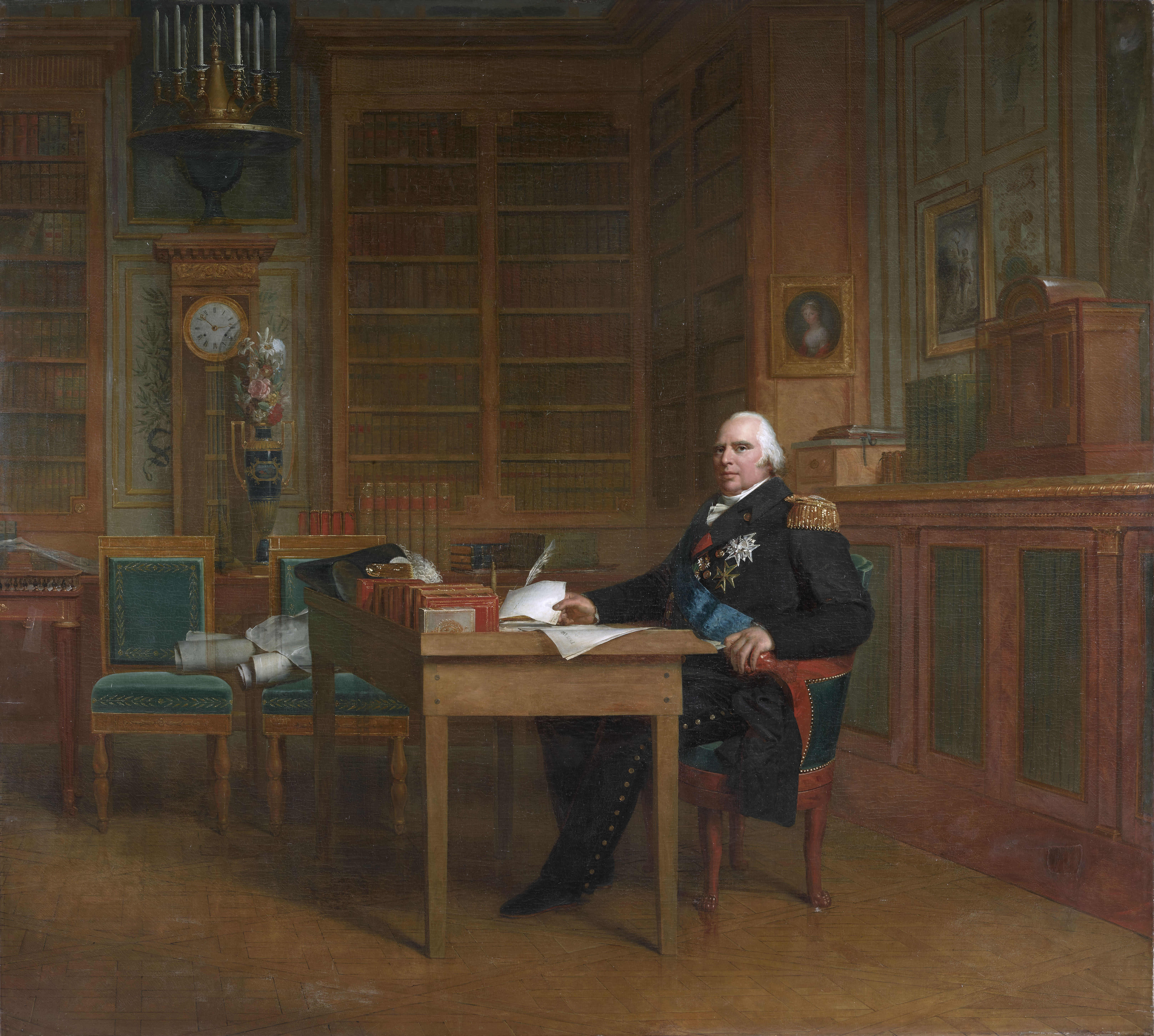 Le roi Louis XVIII dans son cabinet de travail des Tuileries