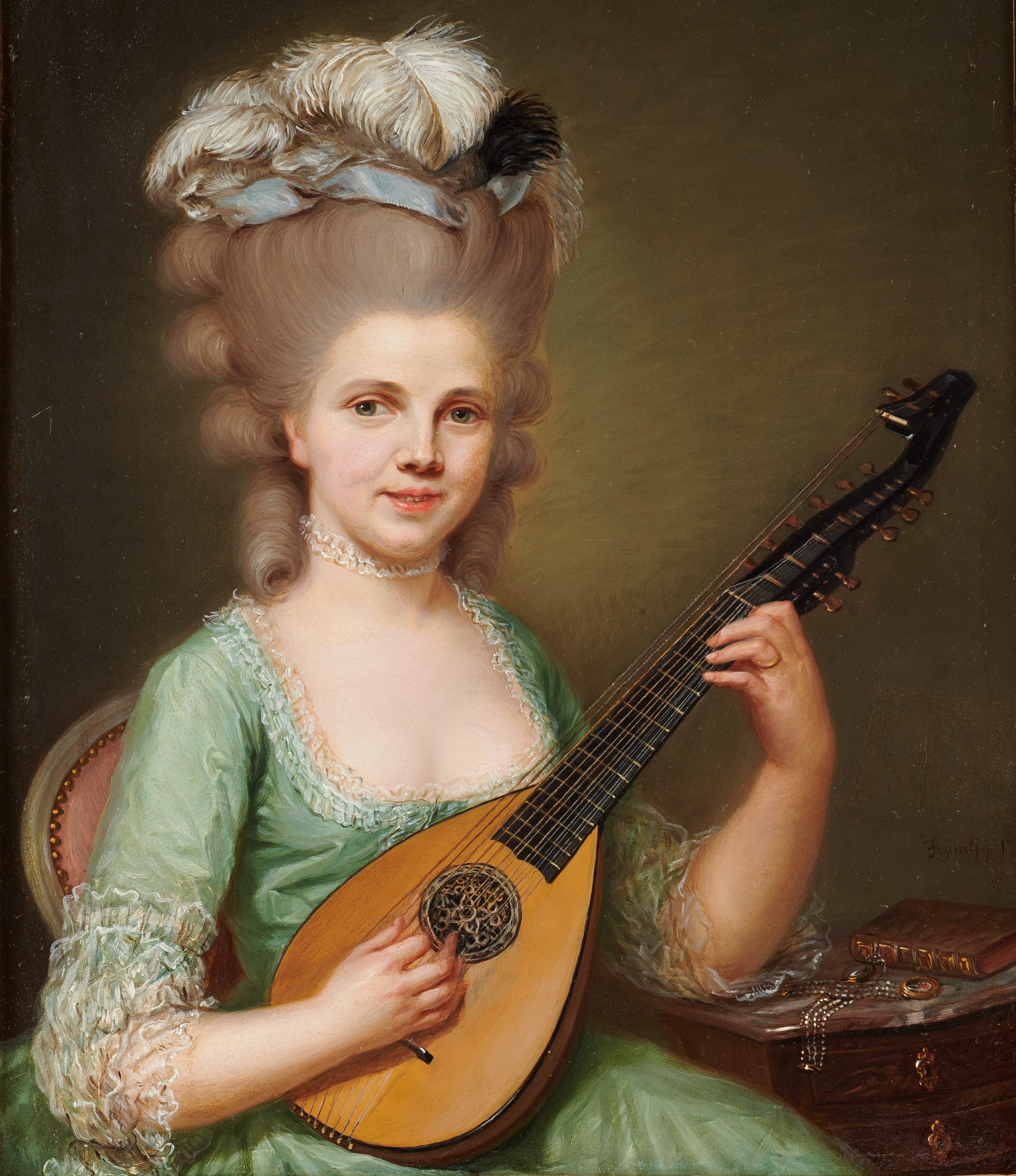 073_Jeune femme jouant de la mandoline Franz Peter Joseph Kymli ©CPDAHS_Photo Thierry Ollivier